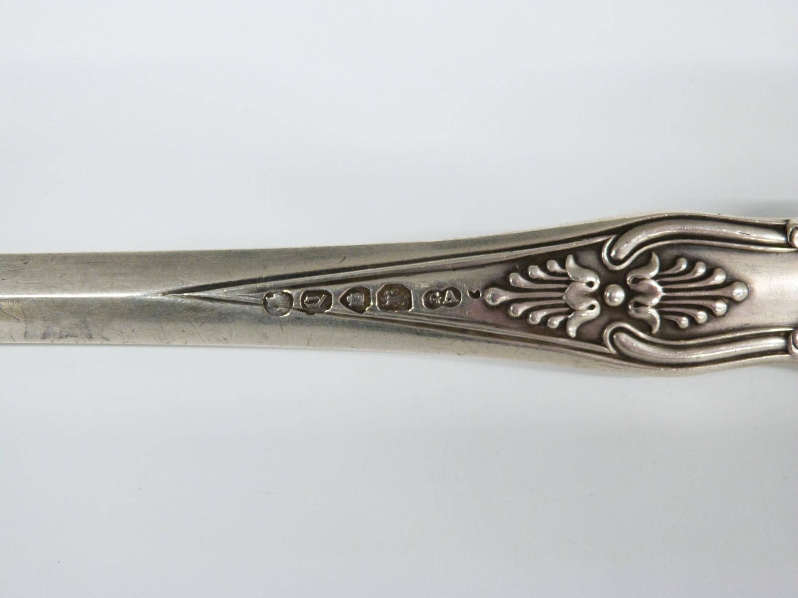 Victorian King's pattern hallmarked silver meat skewer, London 1859 maker Chawner & Co., length - Image 2 of 2