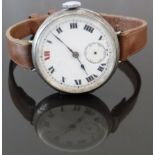 Baume & Co silver gentleman’s military officer's style wristwatch with inset subsidiary seconds