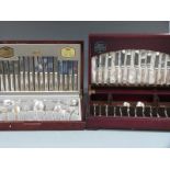 Two canteens of silver plated cutlery, one Viners Dubarry classic