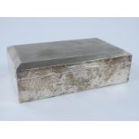 Modern hallmarked silver cigarette box with engine turned lid, Birmingham 1972 maker Padgett &