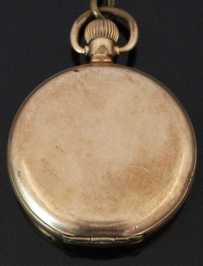 Waltham gold plated keyless winding full hunter pocket watch with inset subsidiary seconds dial, - Image 2 of 4