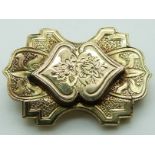 Victorian brooch with engraved decoration
