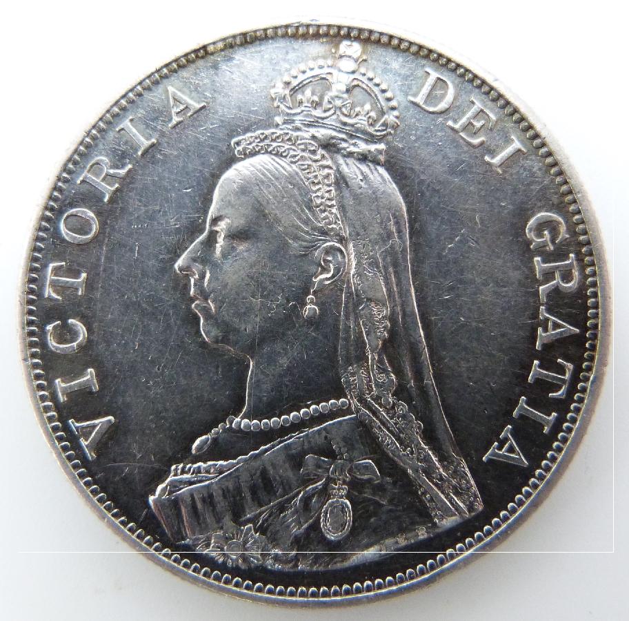 1845 young head Victorian wreath crown, an 1899 veiled head and a Jubilee double florin - Image 7 of 7