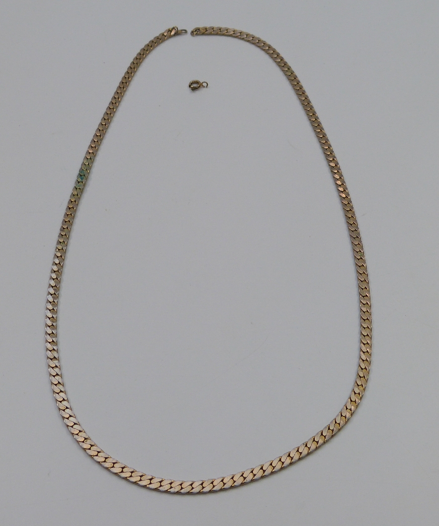 A collection of costume jewellery including three silver chains, cufflinks, 9ct gold chain, - Image 6 of 7