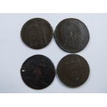 Three 18thC 'Conder' tokens comprising Chichester halfpenny, Southampton halfpenny and Sarum (