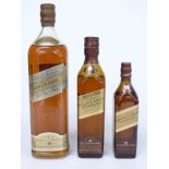 Three bottles of Johnnie Walker Gold Label 18 year old blended Scotch whisky comprising 100cl, 43%