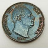 1834 William IV farthing with blue toning, VF-EF