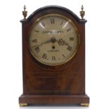 Early twentieth century mantel/ bracket clock, the painted Roman dial with filigree steel hands,