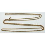 Victorian gold guard chain made up of double links, 45.3g , 80cm long