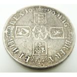 1696 William III crown, OCTAVO edge, F