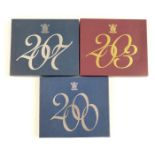 Three Royal Mint proof coin sets comprising 2007-12 coins including three £2 and two 50p, 2003