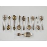 A quantity of hallmarked silver spoons, weight 129g