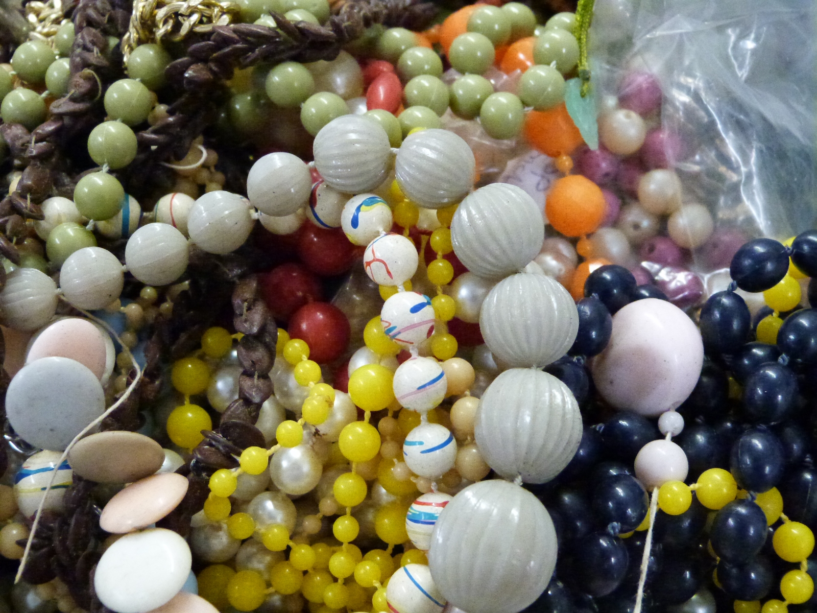 A large collection of costume jewellery including beads, Ingersoll watch, Rotary watch etc - Image 3 of 8