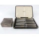 George VI hallmarked silver cigarette box, Birmingham 1923 maker William Neale & Son Ltd, width