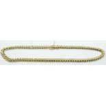 A 14ct gold necklace made up of knotted links, 42.1g