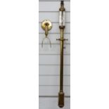 Portuguese brass marine stick barometer signed JJ BLM, 16 a 22 R N Desterro, Lisbon, with gimball