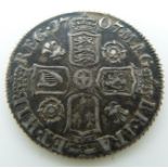 Queen Anne 1707 sixpence, roses and plumes in angles reverse, toned, VF+