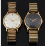 Two Smiths gold plated gentleman's wristwatches, one Smiths Astral with gold hands baton markers,