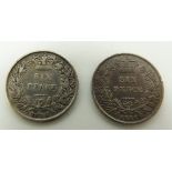 Two William IV sixpences 1835 and 1836, GF-VF