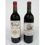Two bottles of red wine comprising Admiral De Beychevelle 1985 and Chateau Camensac 1994, both 75cl