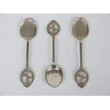 Three West Kent Golf Club hallmarked silver spoons, two Birmingham 1924, one 1926, all Elkington &