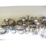 A quantity of silver plated teaware to include Walker & Hall, Mappin Bros, Viners etc