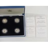 Royal Mint 2004-2007 £1 silver proof Piedfort collection comprising four one pound coins, in