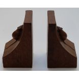 Robert 'Mouseman' Thompson pair of oak bookends with signature carved mice, H 16cm