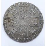 1787 George III sixpence with semee of hearts, VF-EF (small rim nick)
