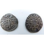 1307-1327 Edward II hammered penny, VF, Canterbury Mint, together with a Bury St Edmunds Mint