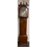 Lathe seventeenth/ early eighteenth century eight day longcase clock, the silvered 31cm arched