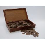 A large collection of English pennies etc, Edward VII onwards, approximately 10.4kg, in wooden case