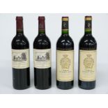 Four bottles of French red Bordeaux comprising two Chateau Gruaud Larose 1992 St Julien and two