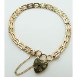 A 9ct gold gate bracelet, 9.6g