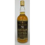Glen Elgin aged 12 years pure Highland Scotch whisky. 26 2/3cl 75% proof.