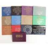 Royal Mint Great Britain and Northern Ireland proof sets comprising 1970-1982 inclusive