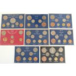 Eight 1960's Coinage of Great Britain coin sets comprising 1960, 1961, 1962, 1963, 1964, 1965,