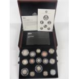 Royal Mint 2014 premium proof coin set comprising 14 coins and medal, including two pound, three one