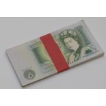 Fifty consecutive 'Somerset' UK one pound notes, uncirculated, in original band