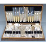 Three canteens of silver plated cutlery, some loose