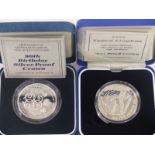 Two Royal Mint silver proof coins, one Queen Elizabeth the Queen Mother 90th Birthday, the other