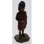 Spelter cold painted table lighter in the form of a Scottish Highland soldier, 23cm tall