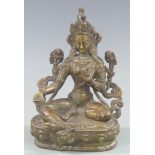 A bronze figure of the Hindu godess Tara, height 22cm