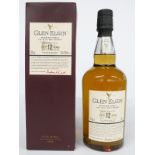 Glen Elgin Distillery 12 year old Speyside single pot still malt whisky, 70cl, 43% vol, in