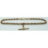 Victorian 9ct rose gold double Albert made up of knotted links by John Grinsell & Sons, 45.6g