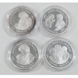 Four Republic of Liberia 20 dollar silver Diana Princess of Wales coins