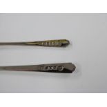 Two cased sets of six hallmarked silver teaspoons, one set London 1952 the other Glasgow 1952,