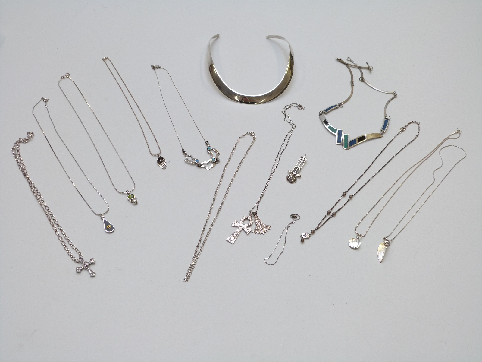 A collection of silver jewellery including rings, bracelet, earrings and necklace, a Waterman pen, - Image 2 of 4