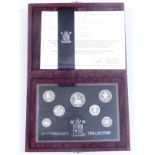 Royal Mint 1996 Silver Anniversary Collection silver proof coin set comprising seven coins from