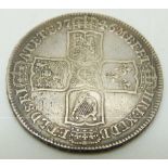 1746 George II half crown, older head LIMA, plain angles reverse, NONO egde, VF+